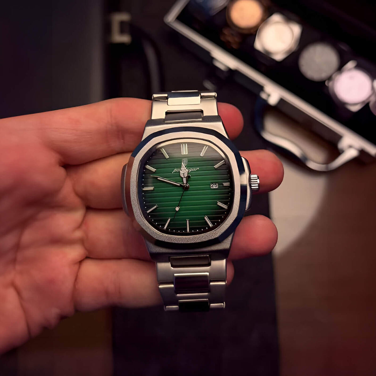 Relógio Masculino Poedagar Nautilus 40 mm | Caixa + Ajustador de Pulseira